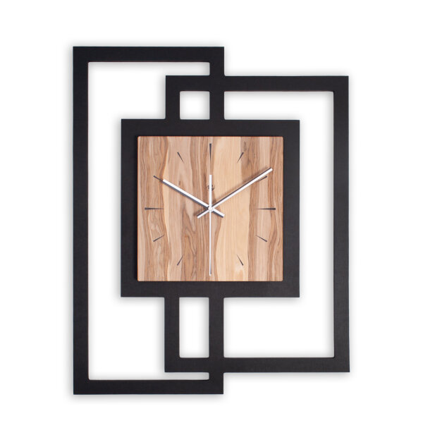 Fenora - Designer Wanduhr aus MDF mit Alu, Echtholz oder...