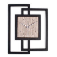 Fenora - Designer Wanduhr aus MDF mit Alu, Echtholz oder Steinfurnier
