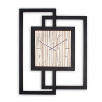 Fenora - Designer Wanduhr aus MDF mit Alu, Echtholz oder Steinfurnier