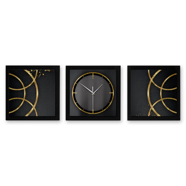 Golden Rings – Trivio Metallic Wanduhr aus Alu...