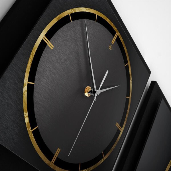 Golden Rings – Trivio Metallic Wanduhr aus Alu & MDF