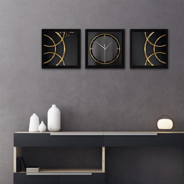 Golden Rings – Trivio Metallic Wanduhr aus Alu & MDF