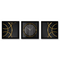 Golden Rings – Trivio Metallic Wanduhr aus Alu & MDF
