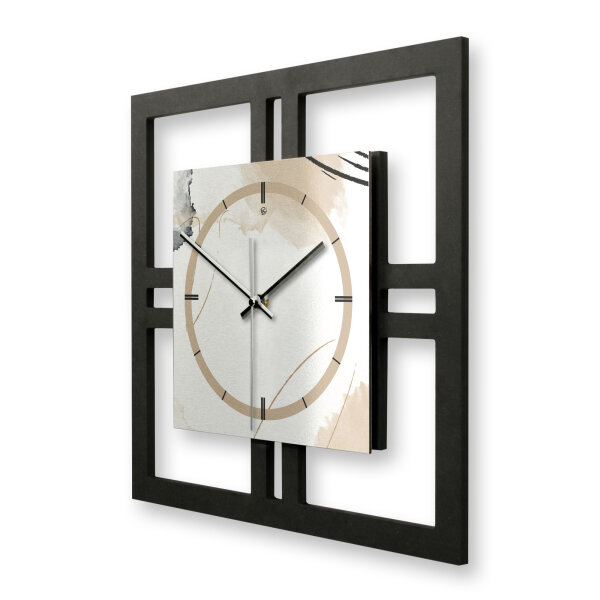 Abstract Elegance – Quadria Metallic Wanduhr aus...