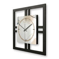 Abstract Elegance – Quadria Metallic Wanduhr aus Alu & MDF