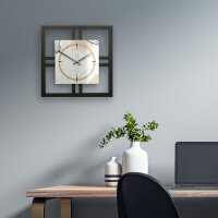 Abstract Elegance – Quadria Metallic Wanduhr aus Alu & MDF