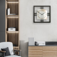 Abstract Elegance – Quadria Metallic Wanduhr aus Alu & MDF