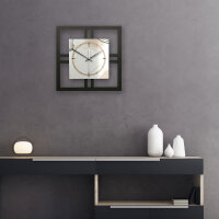 Abstract Elegance – Quadria Metallic Wanduhr aus Alu & MDF