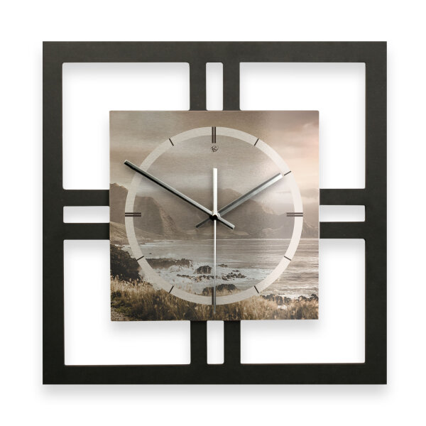 Küste – Quadria Metallic Wanduhr aus Alu &...