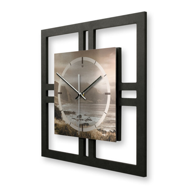 Küste – Quadria Metallic Wanduhr aus Alu &...