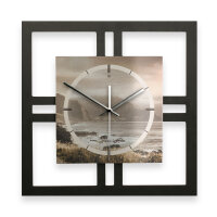 Küste – Quadria Metallic Wanduhr aus Alu & MDF