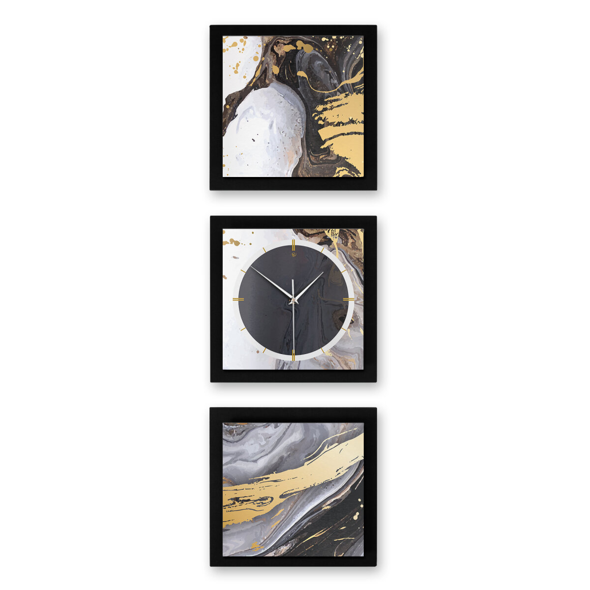 Liquid – Trivio Metallic Wanduhr aus Alu & MDF