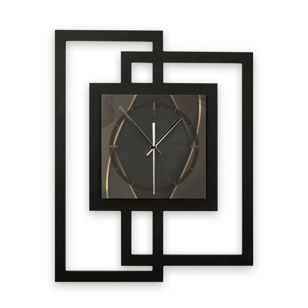 Dark Elegance – Fenora Metallic Wanduhr aus Alu...