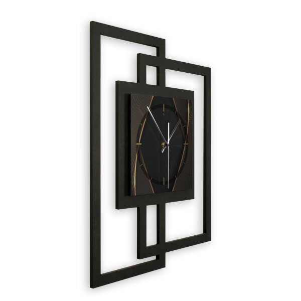 Dark Elegance – Fenora Metallic Wanduhr aus Alu...
