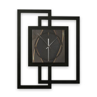Dark Elegance – Fenora Metallic Wanduhr aus Alu & MDF