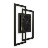 Dark Elegance – Fenora Metallic Wanduhr aus Alu & MDF