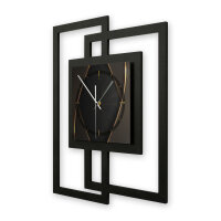 Dark Elegance – Fenora Metallic Wanduhr aus Alu & MDF