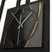 Dark Elegance – Fenora Metallic Wanduhr aus Alu & MDF