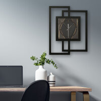 Dark Elegance – Fenora Metallic Wanduhr aus Alu & MDF