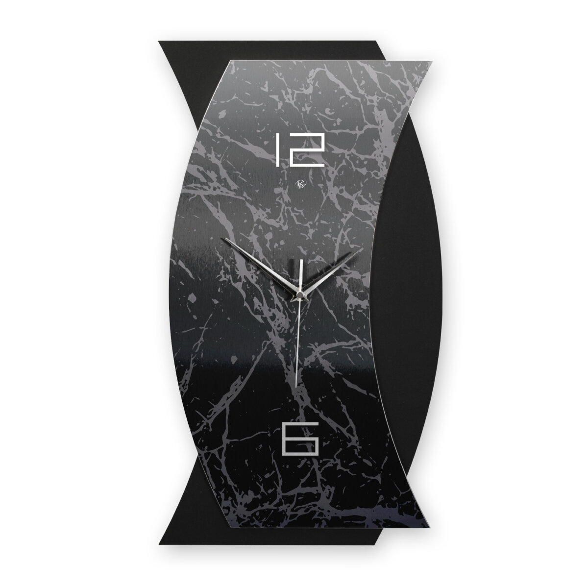 Dark Pattern – Curvona Metallic Wanduhr aus Alu & MDF