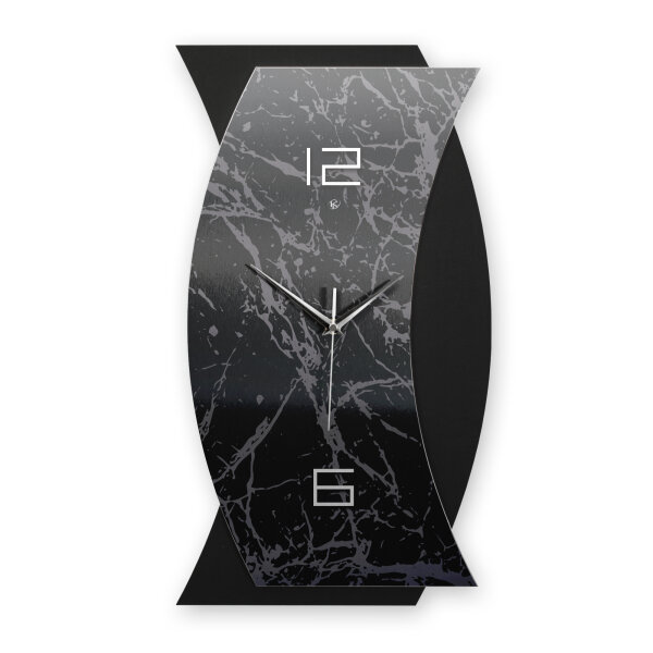 Dark Pattern – Curvona Metallic Wanduhr aus Alu...