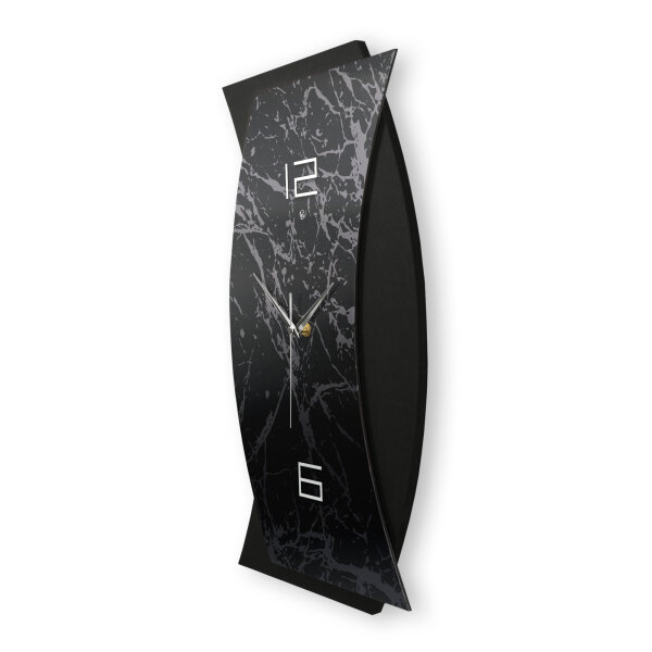 Dark Pattern – Curvona Metallic Wanduhr aus Alu...
