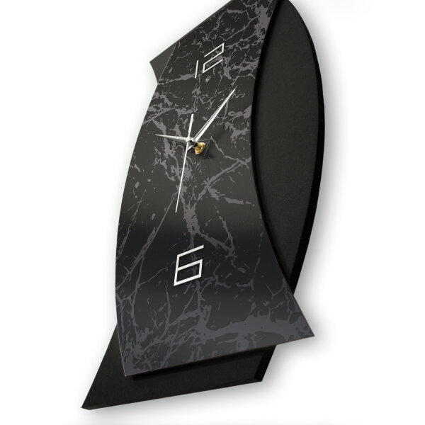 Dark Pattern – Curvona Metallic Wanduhr aus Alu & MDF