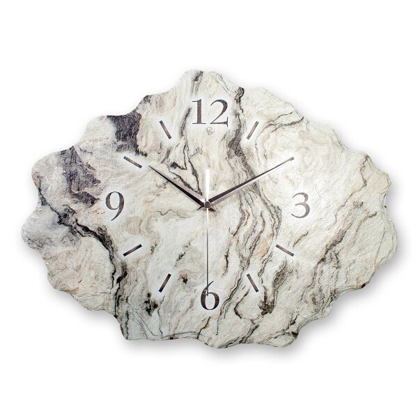 Marmor-Optik weiß Design-Wanduhr aus Steinguss mit...