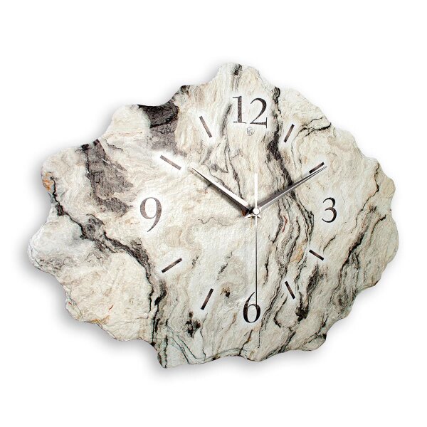 Marmor-Optik weiß Design-Wanduhr aus Steinguss mit...