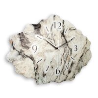 Marmor-Optik weiß Design-Wanduhr aus Steinguss mit leisem Uhrwerk