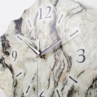 Marmor-Optik weiß Design-Wanduhr aus Steinguss mit leisem Uhrwerk