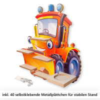 Schiebetraktor Musikbox-Regal aus MDF – passend für Toniebox® & Figuren