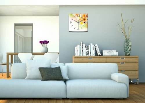 White Flower Designer-Wanduhr mit leisem Uhrwerk aus Alu