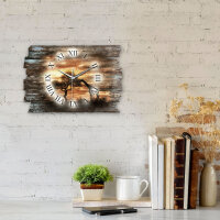 Afrika Designer-Wanduhr aus Holz – leises Uhrwerk