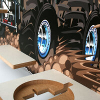 Monstertruck Musikbox-Regal aus MDF – passend für Toniebox® & Figuren