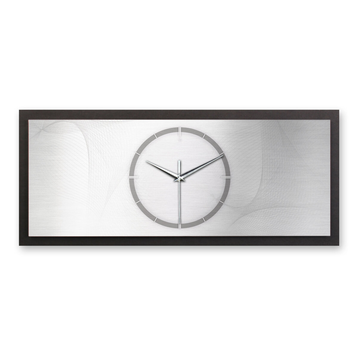 Silver Net – Panora Metallic Wanduhr aus Alu & MDF