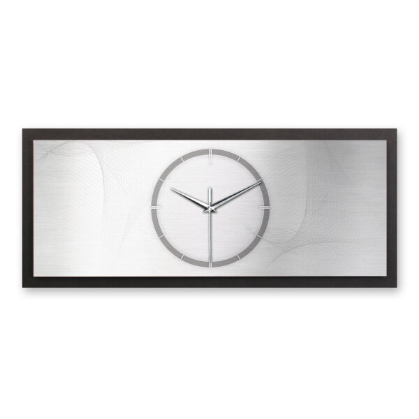 Silver Net – Panora Metallic Wanduhr aus Alu & MDF