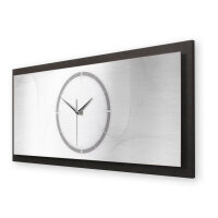 Silver Net – Panora Metallic Wanduhr aus Alu & MDF