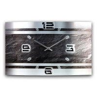 Slate Metallic Designer-Wanduhr mit leisem Uhrwerk aus Alu