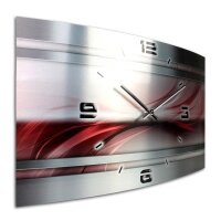Abstrakt Metallic Designer-Wanduhr mit leisem Uhrwerk aus Alu