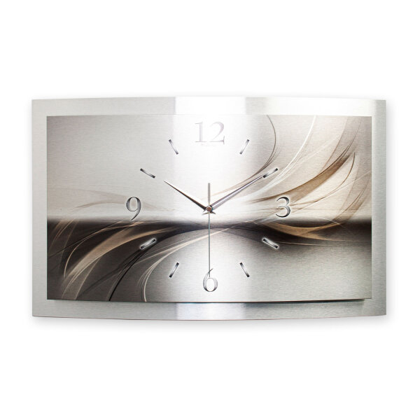 Silverline – gewölbte 3D-Metallic-Wanduhr mit...