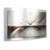 Silverline – gewölbte 3D-Metallic-Wanduhr mit silbernem Alu-Rahmen