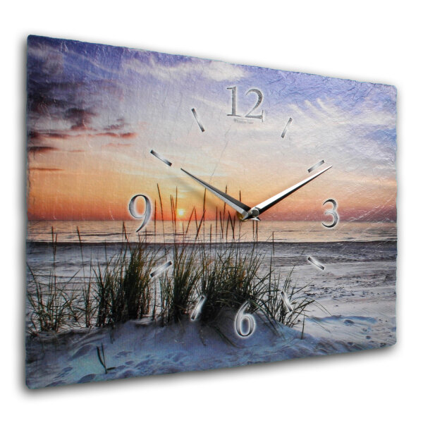 Sandstrand Design-Wanduhr aus Steinguss mit leisem Uhrwerk