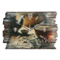 Tee Designer-Wanduhr aus Holz – leises Uhrwerk