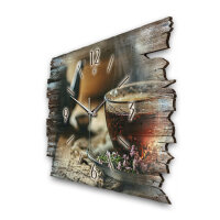 Tee Designer-Wanduhr aus Holz – leises Uhrwerk