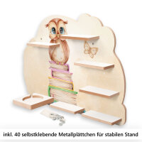 Kluge Eule Musikbox-Regal aus MDF – passend für Toniebox® & Figuren