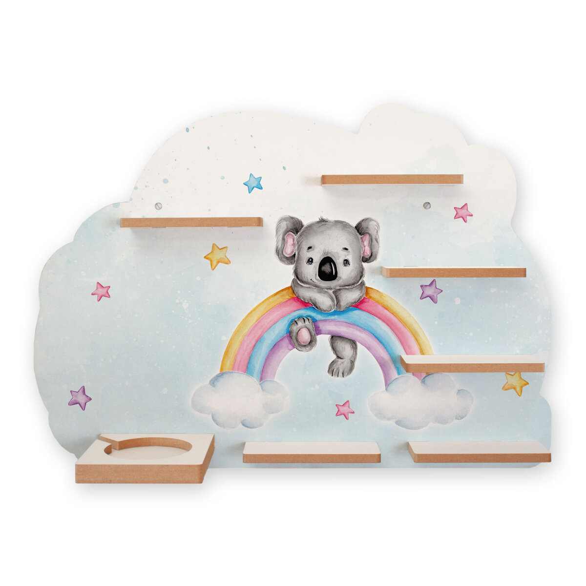 Koala Regenbogen Musikbox-Regal aus MDF – passend für Toniebox® & Figuren