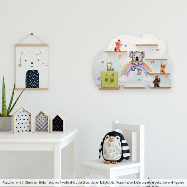 Koala Regenbogen Musikbox-Regal aus MDF – passend für Toniebox® & Figuren