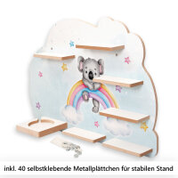 Koala Regenbogen Musikbox-Regal aus MDF – passend für Toniebox® & Figuren