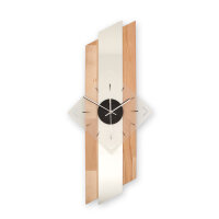 Arcwood Designer-Wanduhr aus Massivholz mit Alu & leisem Uhrwerk